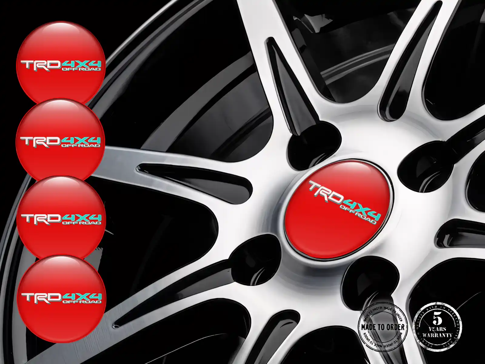 Toyota TRD Radaufkleber Logo Harzgewölbtes Design